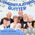 Fulmoon Pre Strung Congratulations Quitter Glitter Banner Funny Retirement Party Decorations Supplies Garland for Men