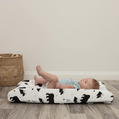 Organic Baby Changing Pad Cover - Muslin Fitted Cover for Boys, Soft and Breathable, Baby Bear Woodland