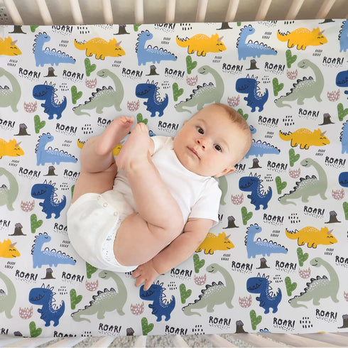 Billion Xin 52'' 28'' 100% Crib Sheets for Boys and Girl, Fitted Crib Sheet X for Standard Crib - Natural Cotton Fitted