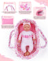2 17-22 Inch BABESIDE Pcs Reborn Baby Doll Accessories, Pink Floral Baby Doll Bassinet with Pillow and Built