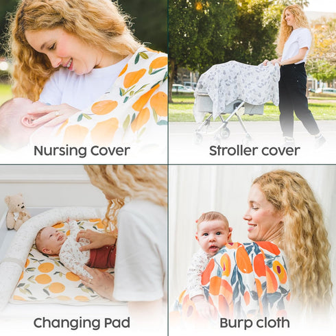 3-Pack San Francisco Baby Muslin Swaddle Blankets, - Soft Bamboo Rayon and Cotton Receiving Blankets for Boys & Girls