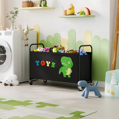 135L GRANNY SAYS Toy Box for Boys Girls, Large Toy Chest Storage with Wheels, Metal Kids Toy Storage Organizer