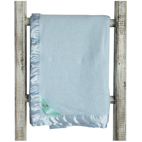 34 47 inches Bamboo Rayon Soft Light Blue Toddler Security Blanket - Thermal Sky Blue Baby Blanket with Satin Edging