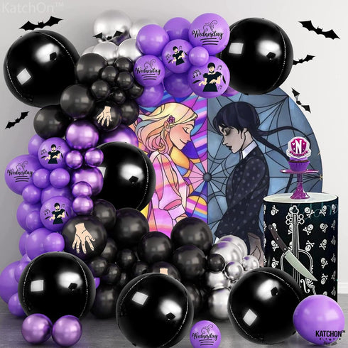 KatchOn Large Black Mylar Balloons, 22 Inch, Pack of 6 for Birthday, Anniversary, Halloween Decorations
