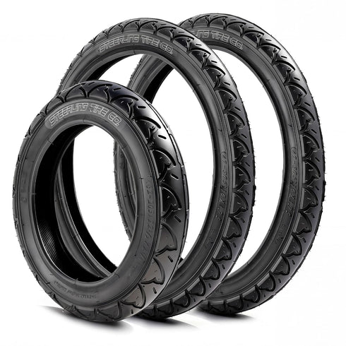 Two 16" x 1.75 Rear and One 12.5" x 2.25 Front Wheel