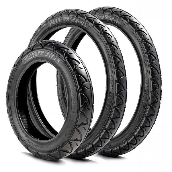 Two 16" x 1.75 Rear and One 12.5" x 2.25 Front Wheel