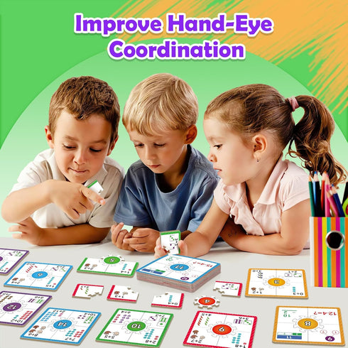 Puzzles for Kids, Addition and Subtraction Math Games, Educational Learning Activities, Math Flash Cards for