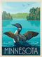 MyPuzzle Minnesota Vintage Poster, Loon, Premium 1000 Piece Jigsaw Puzzle for Adults