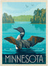 MyPuzzle Minnesota Vintage Poster, Loon, Premium 1000 Piece Jigsaw Puzzle for Adults