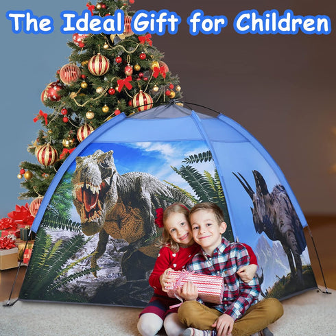 Dinosaur Kids Play Tent, Realistic Dinosaur Theme Indoor and Outdoor Fun Playhouse for Children Age 3-7