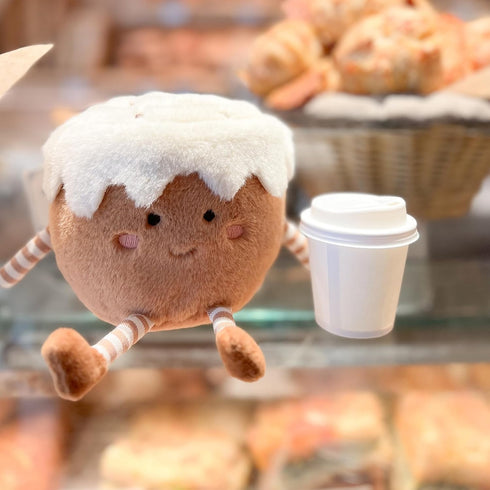 7-Inch MON AMI Cinnamon Bun Food Plush Toy for Boys & Girls | Soft Cinnamon Roll Stuffed Toy | Bakery Playtime