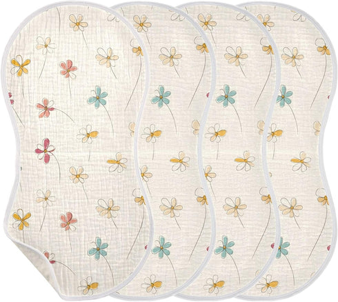 decor gift 4 Pack 22x11in Cotton Large Burp Cloths for Baby Good Absorbent? Daisy Flower Offwhite spit up Rags