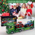 Yiwsnust 25.6 2 3-8 Large Flatbed Semi Truck, Large Farm Truck Toy with Tractors, Friction Powered Farm Transport Truck