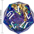 Cusdie Single D20 DND Dice: 33mm Handcrafted Polyhedral Dice with Sharp Edges and Glitter Foil