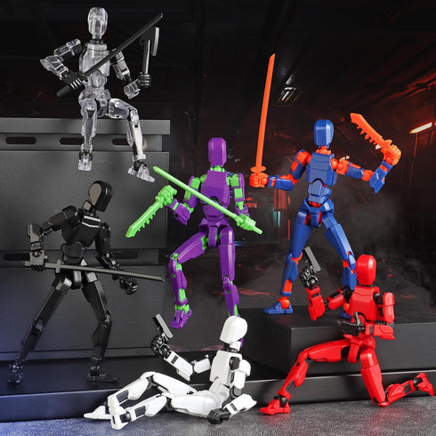 T13 Action Figure Set, 6PCS Robot 13 Action Figure Dummy 3D Printed Toy for Modeling Collector Birthday Gift