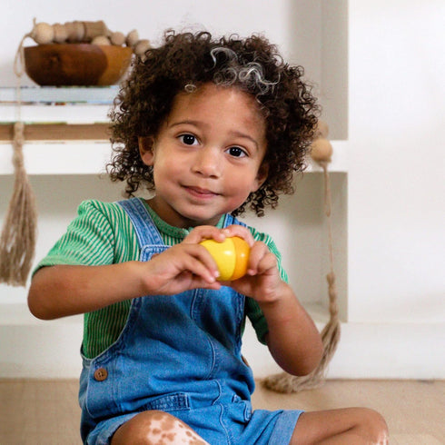 HABA Musical Eggs - 5 Wooden Eggs with Acoustic Sounds, Kids Musical Instruments, Montessori Toys