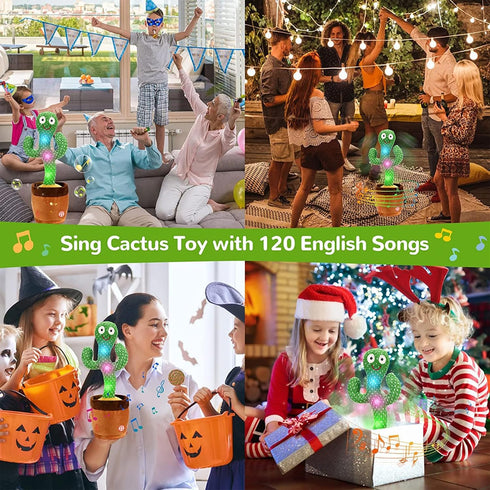 Dancing Cactus Toy - Talking Plush Toy that Sings and Mimics What You Say, Interactive Toy for Kids