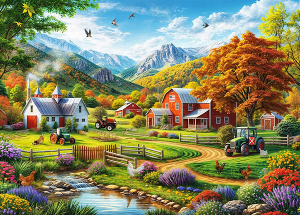 HUADADA 1000 Piece Puzzles for Adults - Country Life - Jigsaw Puzzles