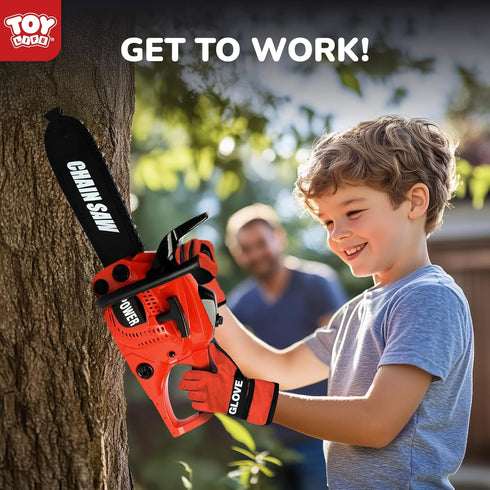 Set Set 3 4 5 6 7 8 TOY Life Toy Chainsaw Kids Tool with Gloves Toddler Pretend Play Construction Tool Electric