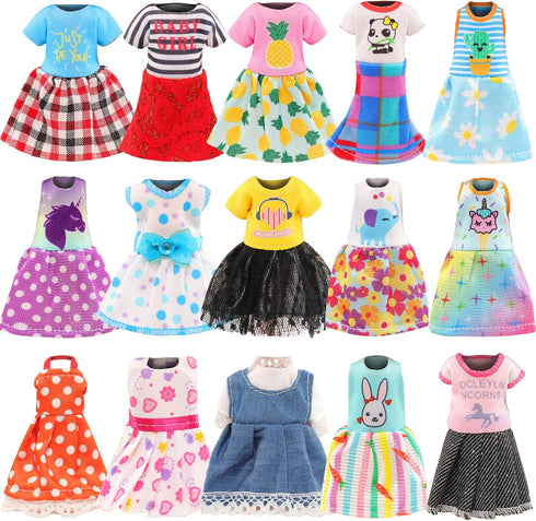 Miunana 19 Pcs Doll Clothes and Accessories - Dresses, Outfits, Swimsuits, and Shoes