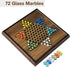 2 1 Set 13" 60 12 2 ELONGDI in Magnetic Chess & Chinese Checkers Wooden Board Game with Storage Drawer and Glass