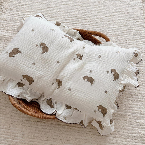 1pc Decor,14x20'' AOJIM Cute Cartoon Pattern Muslin Toddler Kids Pillow Case Super Soft Cotton Baby Crib Pillowcase