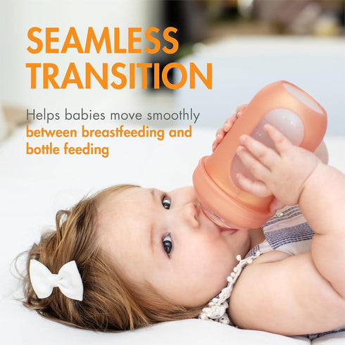 3 Count Boon Nursh Curve Silicone Baby Bottle Nipples - Food-Grade Silicone Bottle Nipples Medium Flow Nipples for Baby