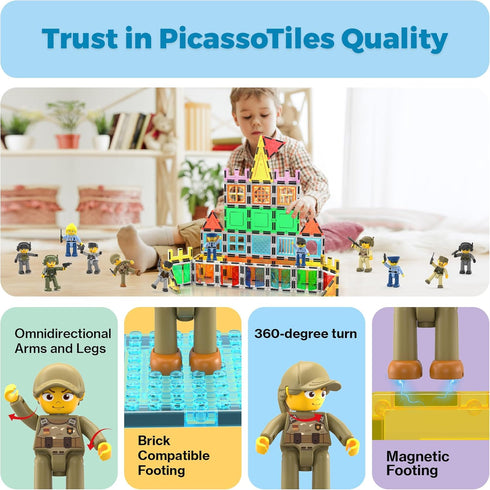 Set Pack Playset PTA12 Picasso Toys Magnetic Action Figures Character Law Enforcement for Construction Building Block