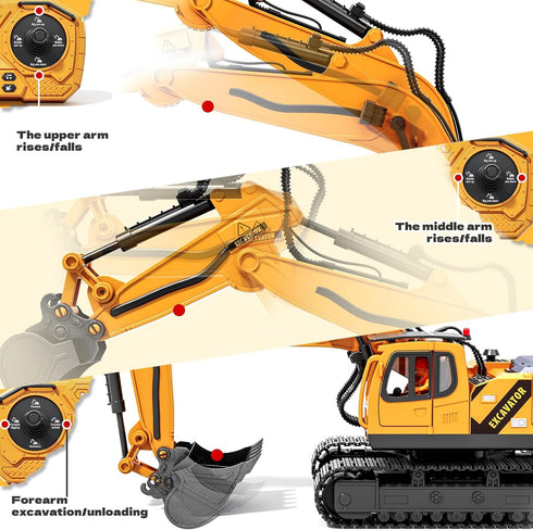 3 4 5 6 7 8 15 2.2 lb 4-6 RC Excavator Toys for Year Old Toddler Boys, Channel Remote Control Construction Toys