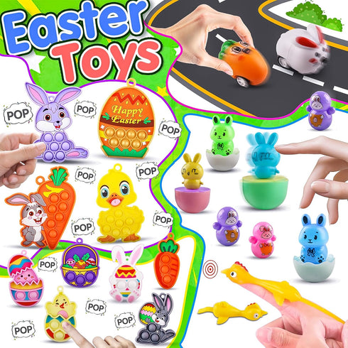 200PCS KissFree Easter Egg Fillers, Easter Basket Stuffers for Kids - Assorted Easter Toys for Egg Stuffers, Egg Hunt