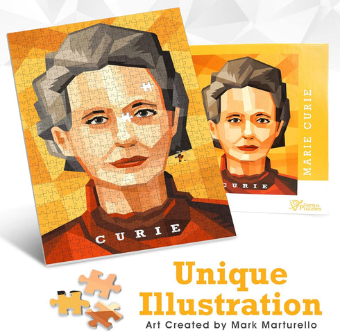 Marie Curie Jigsaw Puzzle - 500 Puzzle Pieces, Chemistry Puzzles as Science Gifts for Kids & Adults