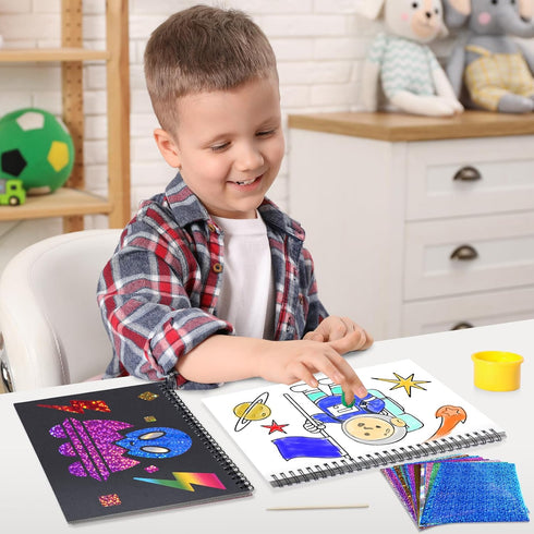 Foil Fun Outer Space DIY Art Kits, No Mess Creative Drawing Game for Kids, Birthday Gifts Crafts Supplies for Ages 4-9