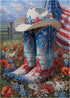 BUAHA Cowboy Boot Shoe Flowers Puzzles for Adults 1000 Pieces Nature American Patriotic