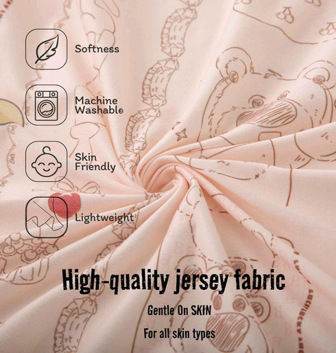 2 Pack Girls,32 16 4", SDY Jersey Bassinet Sheets for Baby "x "x Pink Kawaii Bear Standard Oval/Retangle Bassinet