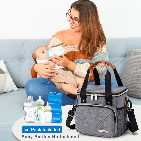 Pack 6 9 Breastmilk Cooler Bag with Ice Fits Baby Bottles up to Ounce, Breast Milk Pump Cooler Bag for Nursing Mom