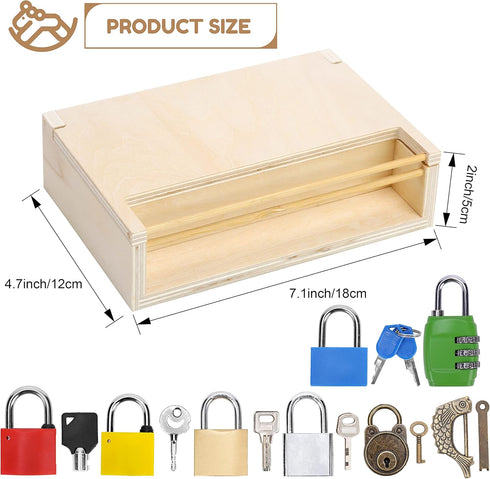 8 3 4 5 Set, 3-6 Woodtoe PCS Montessori Lock and Key Toy, Montessori Toys for Toddlers Year Old, Kids Tool Montessori
