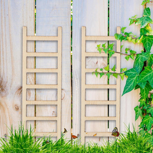 20 Pcs Mini Garden Ladder, 2.36''x 0.78'' Wooden Doll House Accessories for Landscape Decor