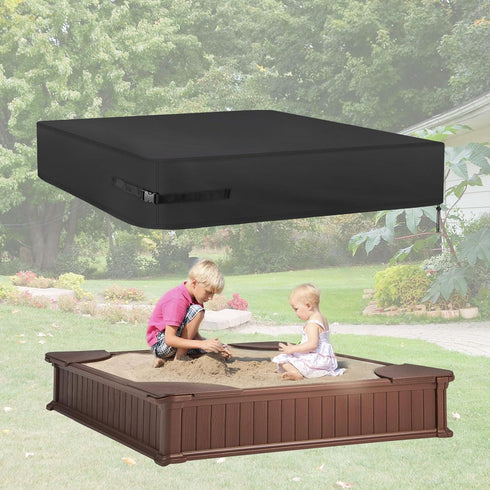61" L61" W8" Kasla Sandbox Cover, Square Sandbox Cover Waterproof, Outdoor Toddler's Large Sand Box Covers for Sand
