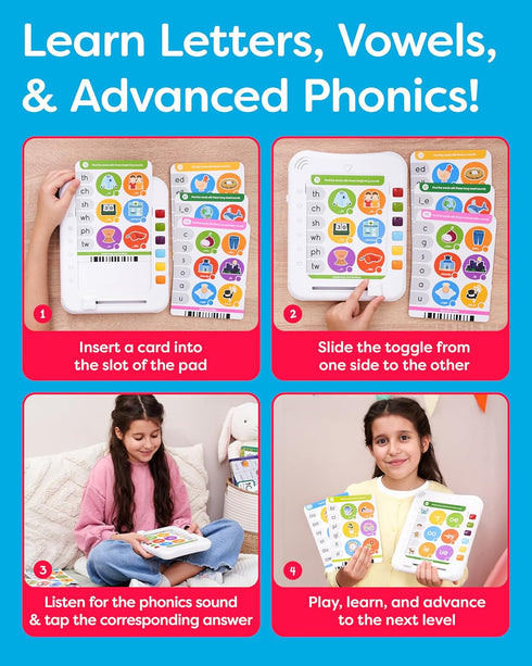 5-11 720 Phonics Machine Learning Pad - Electronic Reading Game for Kids Age - Learn to Read with Phonic and Letter