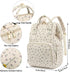 Yusudan Backpack Corduroy Diaper Bag for Baby Girls Boys, Women Large Nappy Bags for Mom (Beige Corduroy Floral Purple)