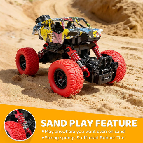 6.3 Inch 3 4 5 6 7 Sets 2 Pack Monster Truck Toys for Boys Years Old, Pull Back Friction Powered Truck Vehicles Play