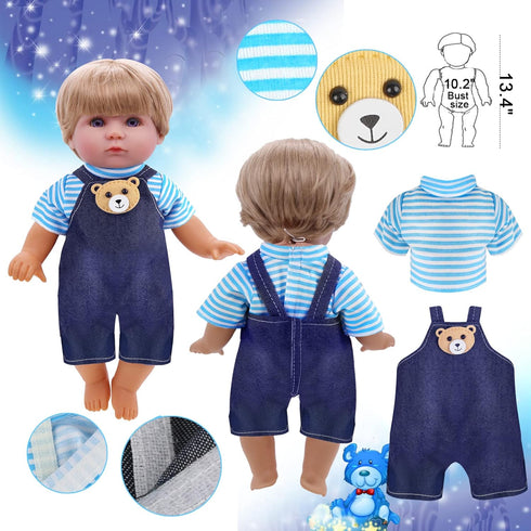 8 pcs Girl Doll Clothes and Accessories Gift - 12 Inch Dolls Dress Outfits, 6 Complete Sets of Cloak, Pajamas, Onesies