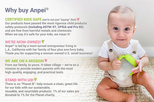 Anpei Sippy Cup Soft Spout Kit Bundle - Compatible with Comotomo Baby Bottles, 5 oz & 8 oz