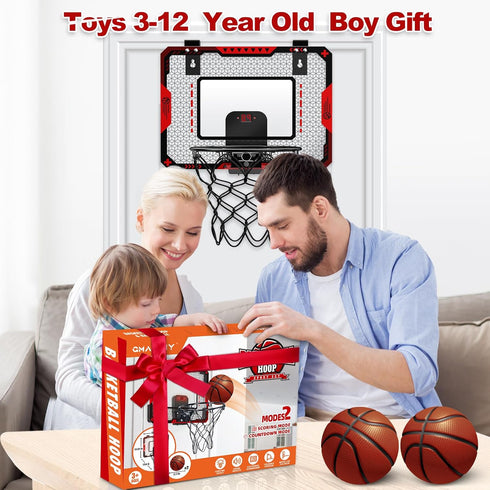 Basketball Hoop Indoor for Kids 5-10+ Years, Mini Basketball Hoop with Electronic Scoreboard Over The Door