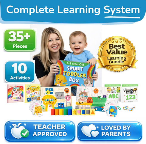 1, 2, 3, 4 TOYVENTIVE Educational Books, Flash Cards, and Puzzles - Birthday Gifts for and Year Old Boys, Toddler