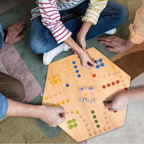 Game,Set:1 Board+30 Marbles+7 Dice+1 Bag+1 Bag,6 Game,2 1 4-6 WodGod Marble Board Storage Shoulder Colors,Fast Track