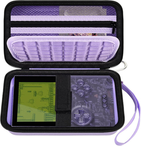 Hard Case for Analogue Pocket Handheld Game Console - Portable Storage Bag for Video Games and Accessories (Purple)