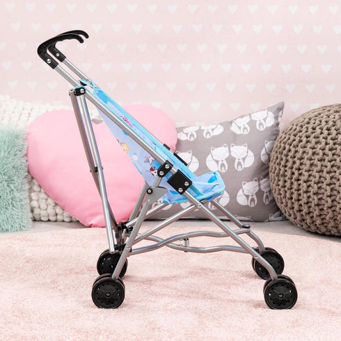 18 Bayer Baby Umbrella Stroller for Dolls - Blue Cow Print
