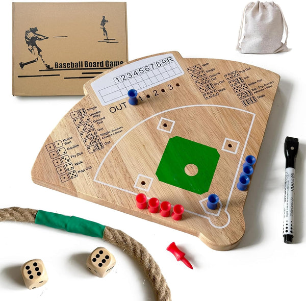 Deartisan Baseball Board Game, Oak Made Leisure Game for Sport Battle Table Game