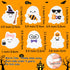 ANGOLIO 60Pcs Halloween Ghost Mini Erasers, Spooky Ghost Pencil Rubber Erasers for School Classroom Rewards